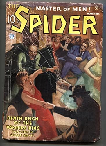 The Spider Ноември 1935-Пикантни корица vampire menace-списание pulp magazine-Рядък