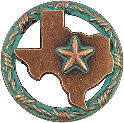 Комплект от 24 кутии Texas с пръстен от бодлива тел Lone Star Разтегателен Кабинет Southwest Rustic Texas (Медна Патина)