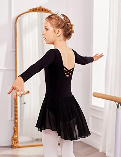 Класически Танц Рокля Zaclotre за момичета с дълъг ръкав, Балетное Трика С Пола