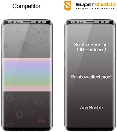 Supershieldz (2 опаковки) е Предназначен за Samsung Galaxy S9, защитен слой от закалено стъкло с (тава за лесна настройка) защита от