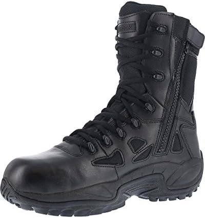 Военни и тактически обувки Reebok Men 's Rapid Response Рб Safety Toe 6 Stealth със страничен цип