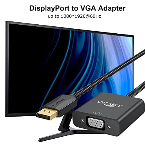 UV-КАБЕЛ DisplayPort-VGA 2 бр. Адаптер Display Port DP-VGA мъжа към жената, Кабел черен на цвят, който е Съвместим с устройствата-източници