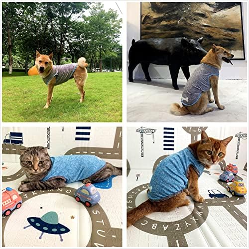 Тениска за кучета и котки DAJIDALI от технологичной плат с светящимся принтом, Дрехи за големи, Средни и малки кучета, 2 опаковане