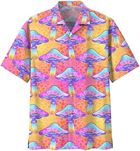 Мъжки Хавайски Ризи с гъби - Мъжки Хавайски Ризи с Копчета с Гъби, Серия 27 С Къс ръкав