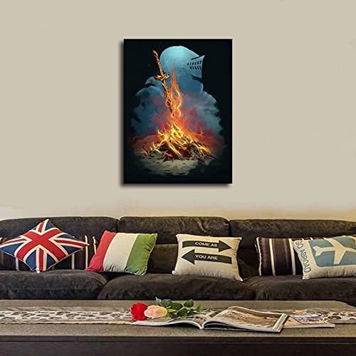 Dark Souls Картина на Платно, с монтиран на стената Арт Принт Модерен Декор за дома на стаята Плакат с войн-Самураем Плакат