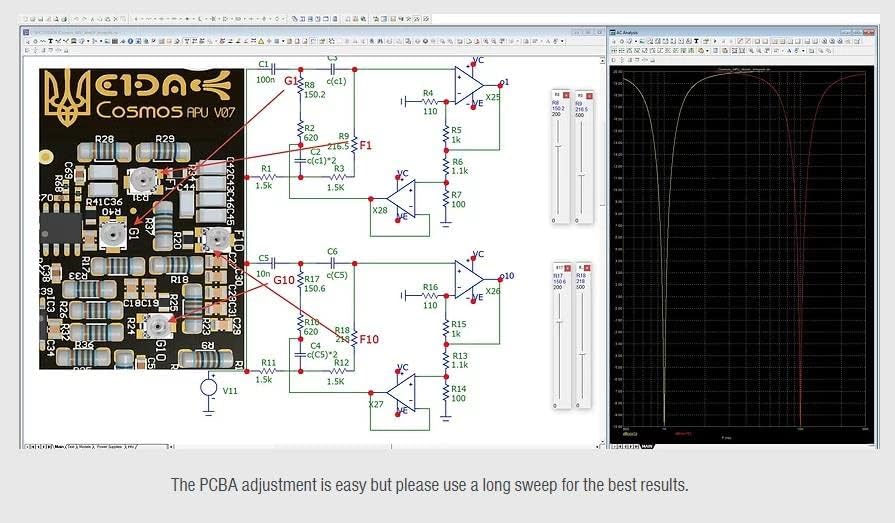 Аналогов процесор Linsoul E1DA APU Cosmos с висока производителност предусилителем с ниско ниво на шум и режекторным филтър