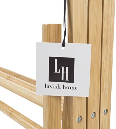 Луксозна Домашна бамбук простор за дрехи - Сгъваема и компактна за вътрешно / външно използване-Преносима дървена стойка