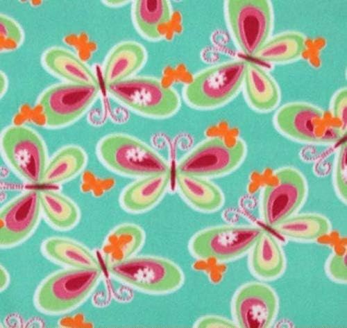 Руното плат Pico Textiles със зелени пеперуди - Болт 10 Ярда/Мультиколлекция - Стил на PT633