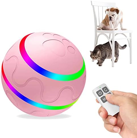 Интерактивен топка за кучета Fancemot с дистанционно управление, led светкавица, Автоматичен Катящийся Топка за кучета, USB Акумулаторни