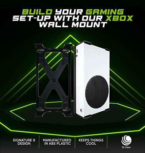 Монтиране на стена за Xbox Серия S от Q-View - Надеждно закрепени под масата - Корпоративна дизайн X - Пластмаса - Черен