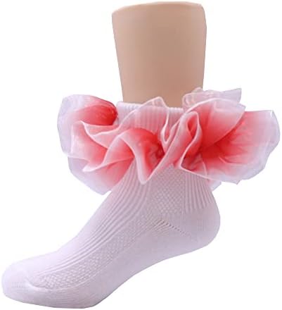 Xiyadun/ Двуслойни Големи Дантелени Чорапи с белезници за малки момичета, Памучни Чорапи до Глезена С Волани и Чорапи за