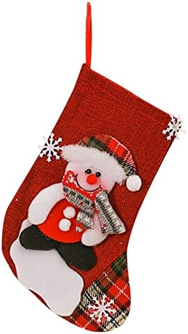 E1gA5A Чанта Бонбони за Украса на Коледната Елха Чорапи Украса на Коледни Чорапи под Формата на Снежен човек