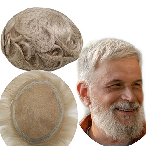 Перука YANAHAIR за Мъже, мъжки парчета на коса, Перуки, както и вълнообразна система за подмяна на протезата, Европейски Истински Човешки