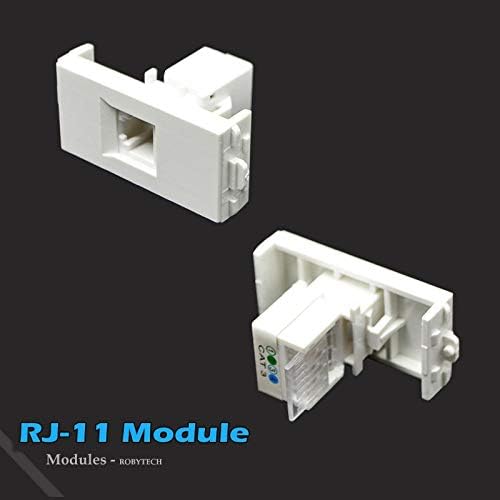 Стенни плоча с RJ11 + RJ11 + 3.5 Слушалки Keystone Модулен Телефон Cat3 Жак за разпределение на ТСОП Конектори Бели Декоративни лицеви панели