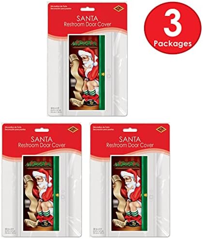 Beistle, Пластмасови Дръжки на Седалките на Дядо Коледа от 3 части за Тоалетна, Коледни Украси за Дома Празник, За вътрешно/Външно