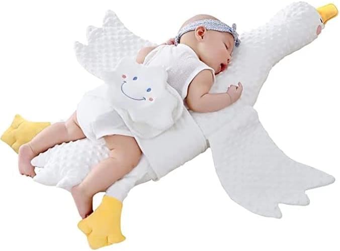 Детска възглавница Dilyvoli за бебе, Играчка Възглавница White Goose Plushies, 38,1 , Детска Възглавница за деца, Успокояваща Възглавница за