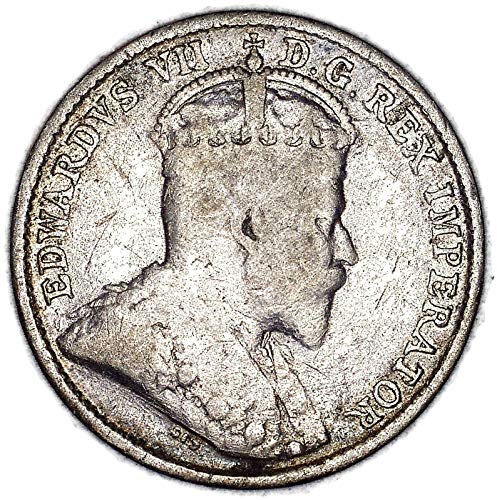 1906 ОК. Едуард VII Канадски КМ 13 Сребърни и 5 цента е Много добре