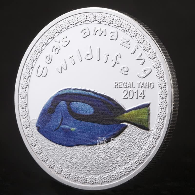 Република Бурунди Джазовое Животно Океана Синята Риба Сребърно Покритие Възпоменателна Монета Събиране На Занаятчийски Медальони