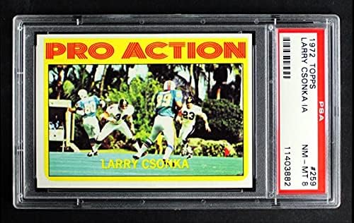 1972 Topps 259 Pro Action Лари Чонка Маями Долфинс (Футболна карта) PSA PSA 8.00 Долфинс Syracuse