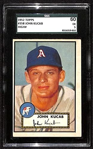 358 Джон Кукаб - Бейзболни картички Topps 1952 г. (Звезда) С рейтинг SGC 60 - Реколта Картички с автограф бейсболистов