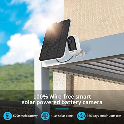 SOLIOM S100/B06C Външна IP камера за сигурност на слънчева батерия с подсветка, активируемой движение, и нощно виждане