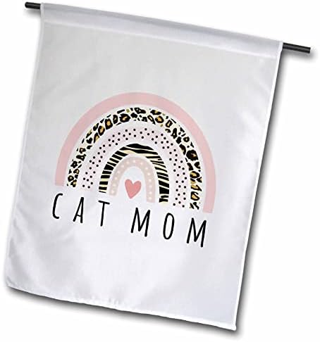 3dRose Cat Мама - Мама Котка, Собственик на домашно животно с Хубав Леопардовым принтом под формата на Розово-Розови Сърца - Знамена