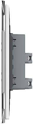 Електрически контакти LIVOLO White американския стандарт Вертикални двухшпиндельные (10 бр) с панел от закалено стъкло