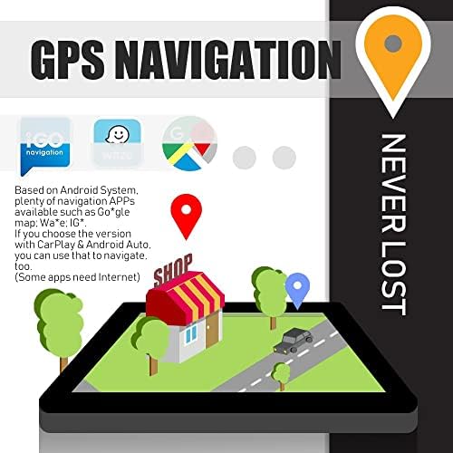 KUNFINE Android Радио CarPlay и Android Auto Авторадио Автомобилната Навигация Стерео мултимедиен плейър GPS Сензорен екран с RDS