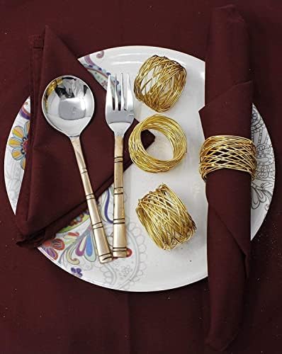Магазин ALQMAR предлага Елегантни пръстени за салфетки ръчно изработени от кръгла мрежа за сватбата са поканени вечери, украса на масата