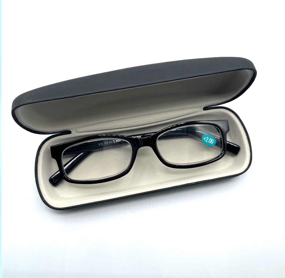 Очила за четене (+ 200), Черна Рамки, Очила + В комплект с Твърд Калъф