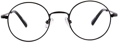 Студентски очила за късогледство, блокиране на синята светлина, в кръгла метална рамка MEDOLONG-JS1098(C1, антисиний, 250)