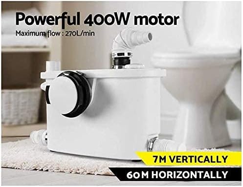 Помпа-Мацератор мощност 500 W за система за промиване на тоалетните в мазето, Възвратна помпа с 4 Входа за вода за Тоалетна, Кухненска
