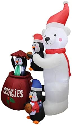 ДВА КОМПЛЕКТА БИЖУТА за КОЛЕДНО парти, включително анимирани надуваем бяла мечка с височина 6 метра и банка бисквити с три