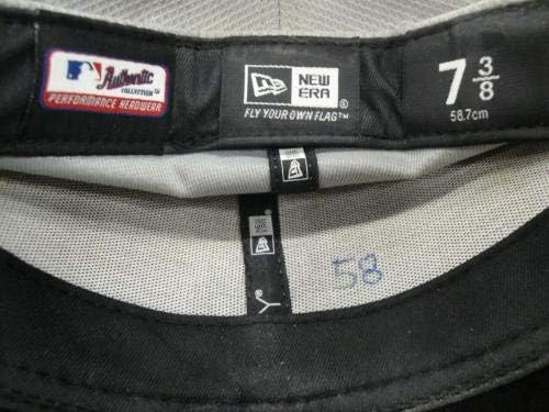 Бейзболна Шапка Chad Billingsley 58 Dodgers, Използван в игра / Пусната В продажба, 7 3/8 Показва използването на Използваните