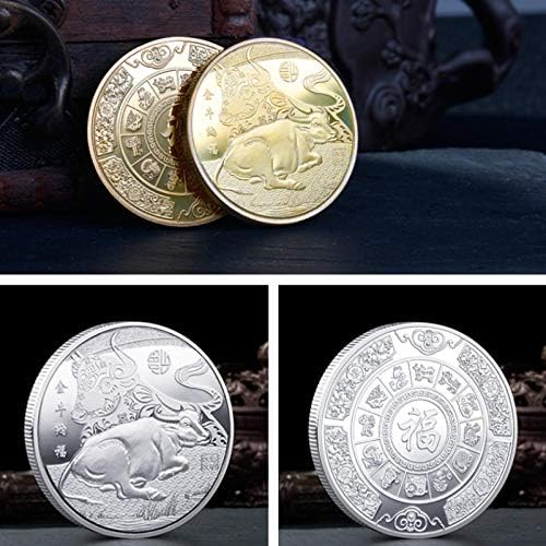 Точно копие на Възпоменателни монети 2021 година е Година на Бика Айде Позлатен Паметник стая Подаръци за Китайската Нова Година, За да се