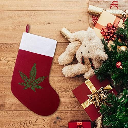 Листата на Плевелите Коледни Окачени чорапи Чорапи за Коледно Камина Празничен Начало Декор