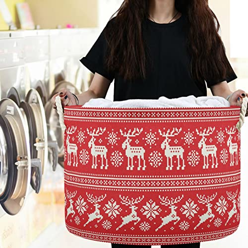 visesunny Коледен Елен Лос Червени кошове за пране на Текстилен Кутия За Съхранение Кутия За Съхранение Сгъваема Кошница