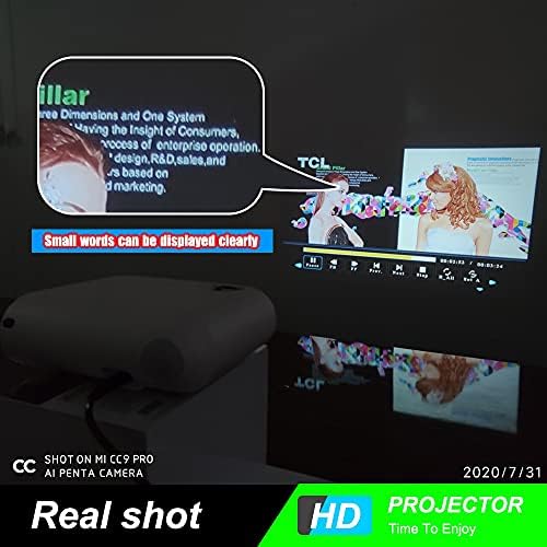Мини проектор XDCHLK P62 4000 Лумена, поддържа резолюция 1920 * 1080P Led видео проектор за огледало мобилен телефон Допълнително (Размер:
