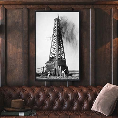 Петролната duster в Оклахома C1922, Пробиване на наблюдателна кула В находището в селските райони на Оклахома, Фотография C1922,