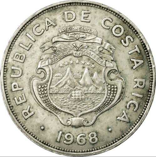 1968-1978 Монета на Коста Рика в колона 2. Голяма и Привлекателна Монета с Националната Символите на Коста Рика. 2 дебелото