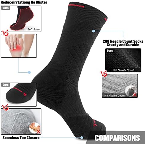 Компресия чорапи за джогинг BTAPARK за мъже, Меки Спортни Чорапи За екипажа, Анти-Мехури, Работни Подсилени Чорапи с Супинатором