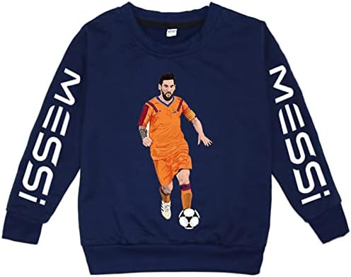 BenLP/ Casual пуловер с кръгло деколте и дълги ръкави Messi-Новост, Hoody с качулка за момчета и Момичета, Свободни Топове за деца