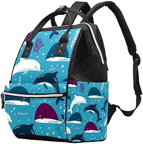 Чанта за Памперси Кит Blue Dolphin Чанта За Грижа За Китове Чанта За Смяна на Пелени