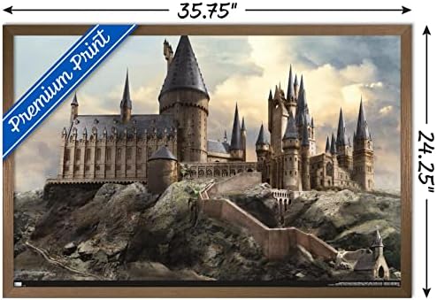 Международни тенденции Вълшебен свят: Хари Потър - Хогуортс на разсъмване, с монтиран на стената Плакат, 22.375 x 34, Версия в бронзова