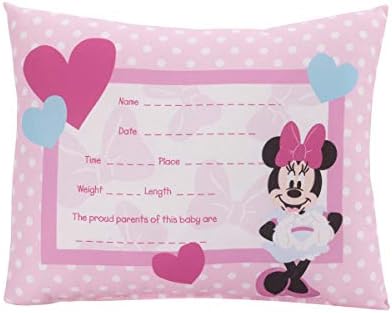Декоративна възглавница в памет на Disney Minnie Mouse - Персонални Възглавница за Рожден ден, Розово, Бяло, Тюркоаз, 8x11x4 инча (опаковка