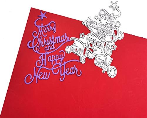Ceiteo весела Коледа Писма Метални Щанцоване, честита Нова Година на Думи Шаблони за DIY Релеф, Изработка на Картички, Снимки на Декоративен