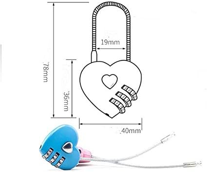 2 елемента Жично Въжето във Формата На Сърце Love Lock 3 Цифров Разход на Заключване, с Възможност за Нулиране на Паролата за Пътни Чанти