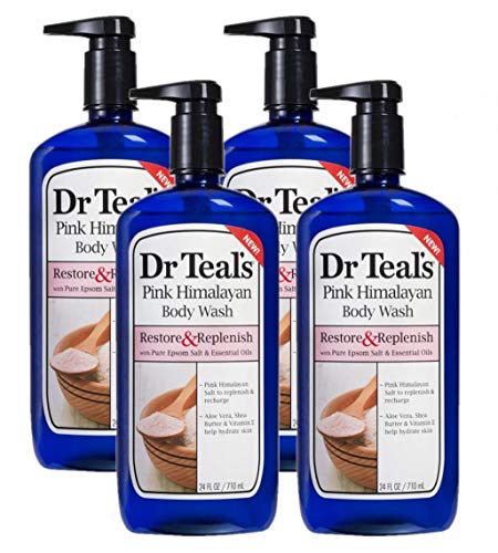 Препарат за измиване на тялото Dr Teal's 4 опаковки (общо 96 течни унции) Розова Хималайска