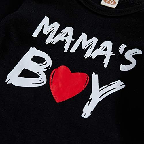 GRNSHTS/ Облекло за Новородени Момчета в Свети Валентин часът на мама Гащеризон с дълги ръкави за Момчета + Панталони за Любителите + Шапка, Дрехи от 3 теми