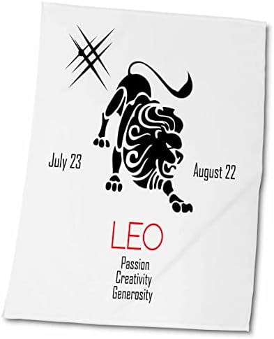 3D Дизайн на Рози Алексис - Зодиак - Символ на зодия Лъв на бял фон - Кърпи (twl-272603-3)